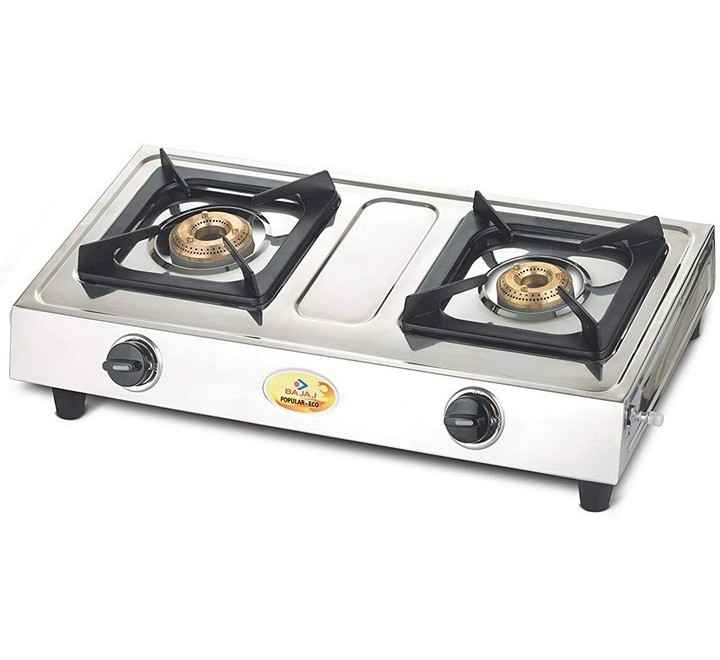 Bajaj Popular Eco 2-Burner Stainless Steel ISI Certified Gas Stove Black(450137 POPULAR ECO)